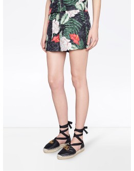 matelassé ankle-wrap espadrilles