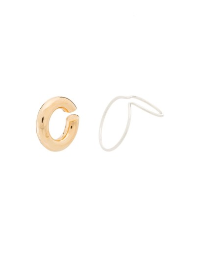 Wire sterling silver and gold-tone ear cuffs