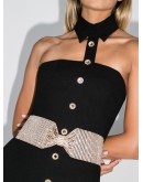 crystal-embellished bow belt