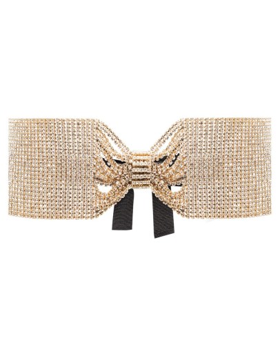 crystal-embellished bow belt