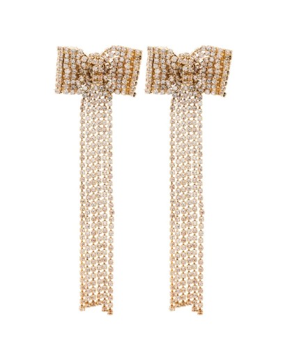 crystal bow drop earrings