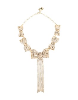 crystal bow choker necklace