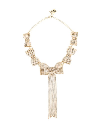 crystal bow choker necklace