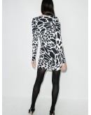 animal-print wrap mini dress