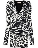 animal-print wrap mini dress