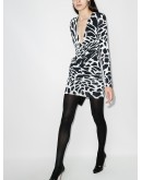 animal-print wrap mini dress