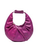 gathered leather tote bag
