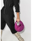 gathered leather tote bag