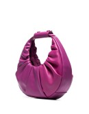 gathered leather tote bag