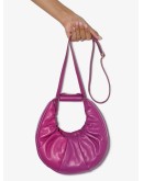 gathered leather tote bag