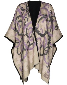 Selva print wool cape