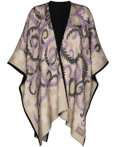 Selva print wool cape