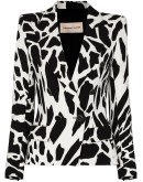 animal-print double-breasted blazer