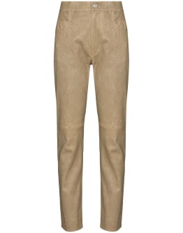 high-waist slim-leg trousers