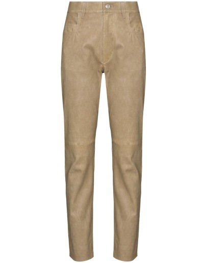high-waist slim-leg trousers