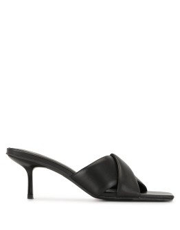 square-toe leather mules