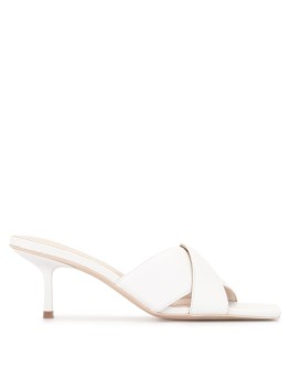 square-toe leather mules