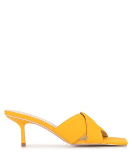 square-toe leather mules