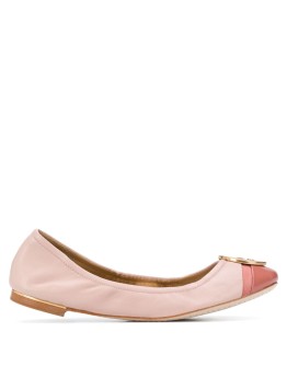 logo-plaque ballerina flats