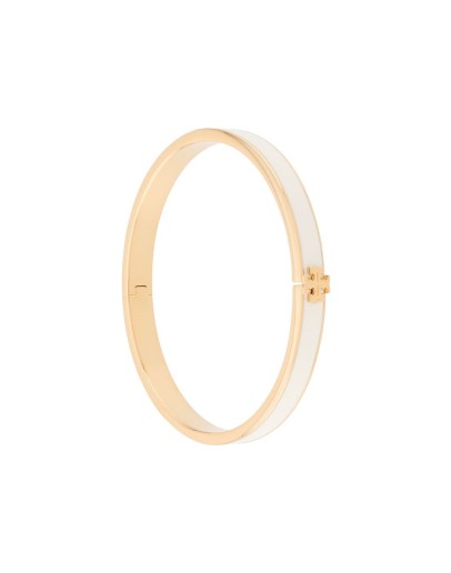 logo-plaque hinged bangle