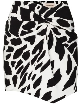 asymmetric gathered mini skirt