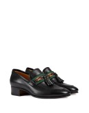Web detailed GG motif loafers