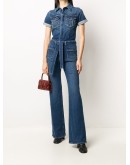 Le Bardot denim jumpsuit