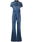 Le Bardot denim jumpsuit