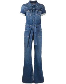 Le Bardot denim jumpsuit
