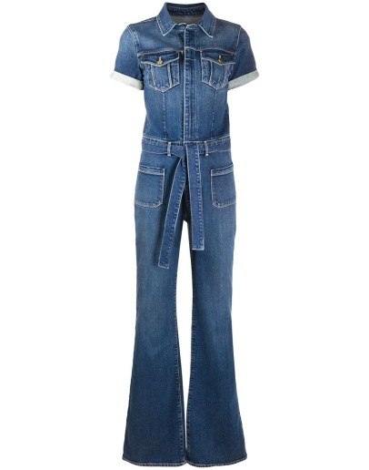 Le Bardot denim jumpsuit