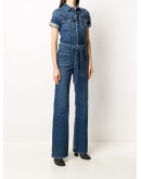 Le Bardot denim jumpsuit