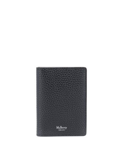 grained-effect leather cardholder