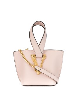 Virtus logo plaque bucket bag