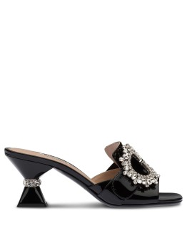 embellished buckle mules