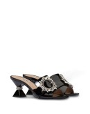 embellished buckle mules