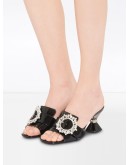 embellished buckle mules