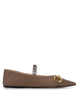 Horsebit pointed toe ballerina shoes