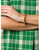 small medallion leather chain bracelet