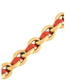 small medallion leather chain bracelet
