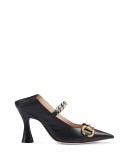 Horsebit chain-strap pumps