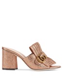 logo-embellished metallic mules