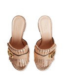 logo-embellished metallic mules