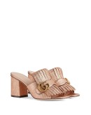 logo-embellished metallic mules