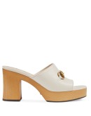 Horsebit-motif mid-heel mules