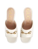 Horsebit-motif mid-heel mules