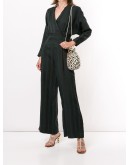 striped surplice jumpsuit