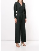 striped surplice jumpsuit