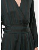 striped surplice jumpsuit