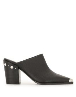 pointed cap toe mules