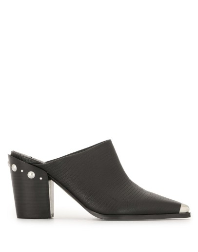 pointed cap toe mules